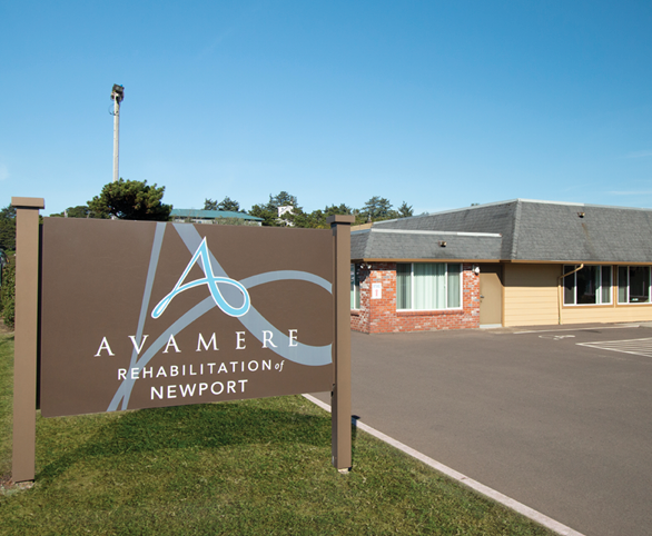 Avamere Rehabilitation of Newport sign in Newport, Oregon